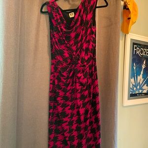 Anne Klein hot pink and black dress 8